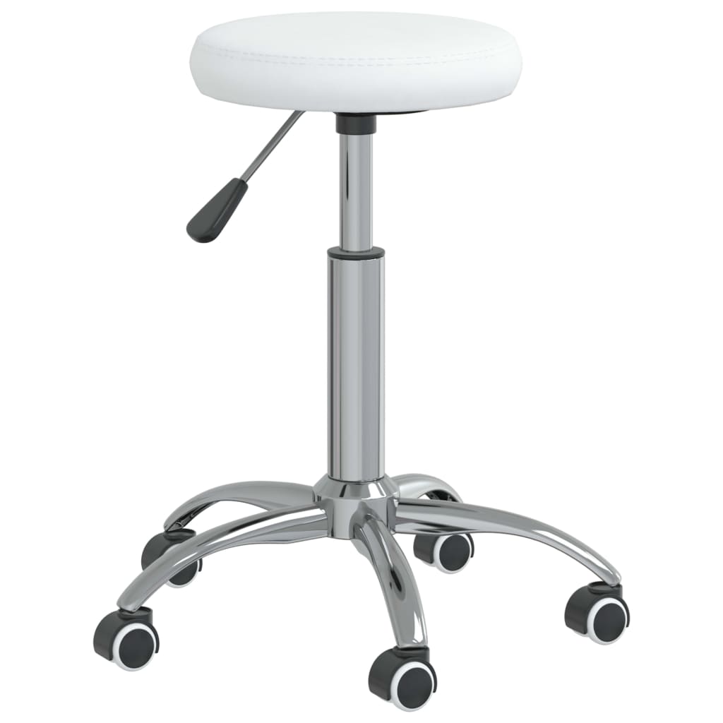 vidaXL Scaun de birou pivotant, alb, piele ecologică vidaXL Scaun de birou pivotant, alb, piele ecologică