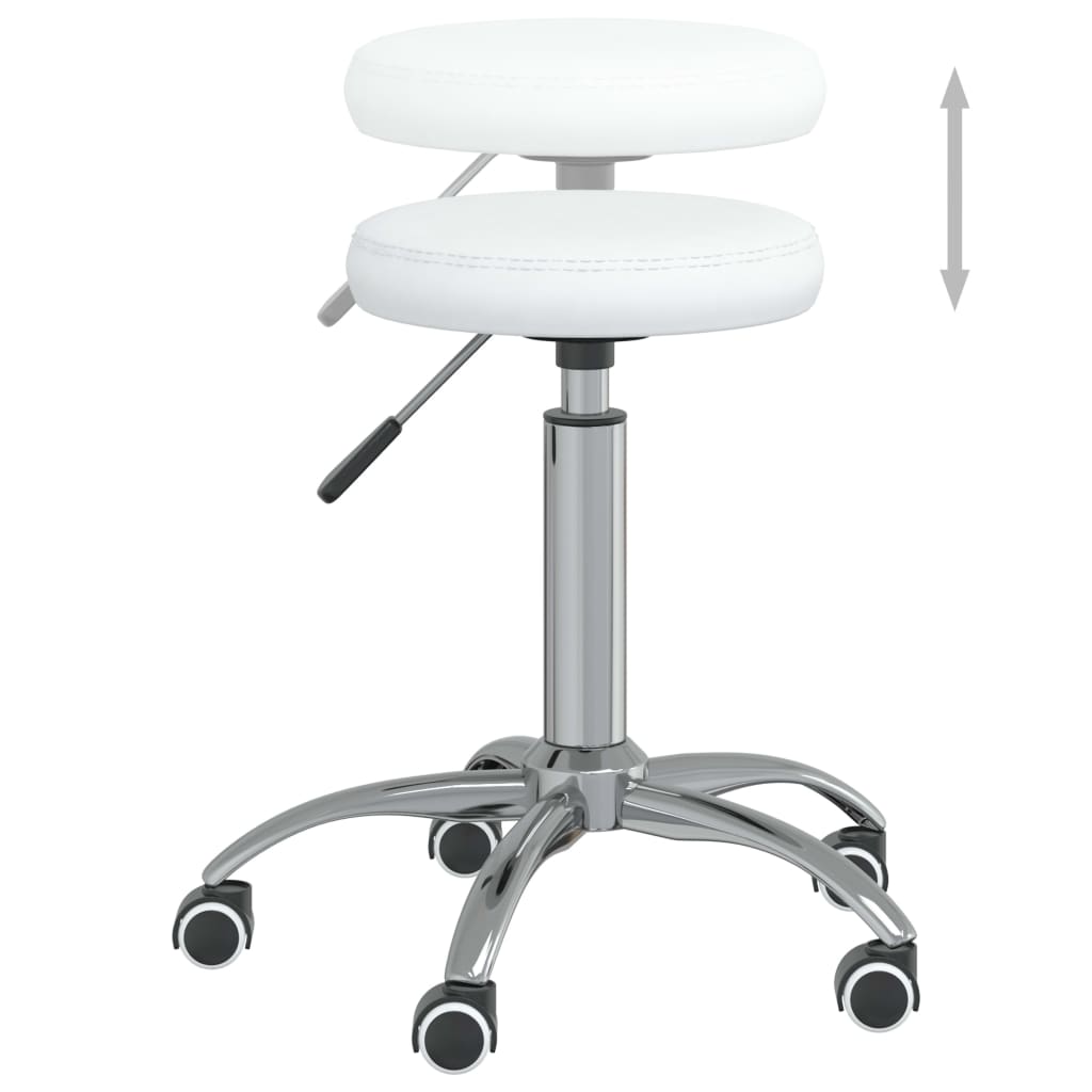 vidaXL Scaun de birou pivotant, alb, piele ecologică vidaXL Scaun de birou pivotant, alb, piele ecologică