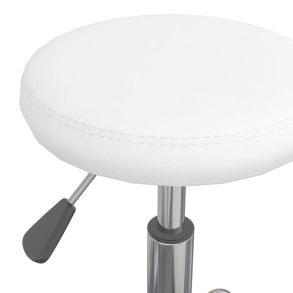 vidaXL Scaun de birou pivotant, alb, piele ecologică vidaXL Scaun de birou pivotant, alb, piele ecologică