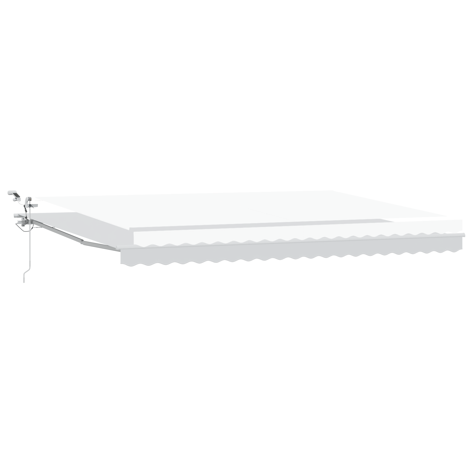 vidaXL Cortina Retractabilă Alb 500 × 350 cm Stofă și Metal
