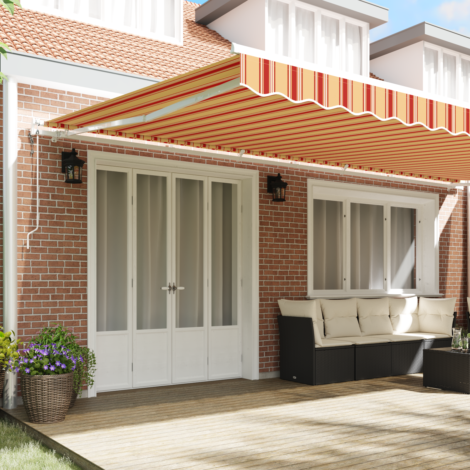 vidaXL Cortina Retractabilă 600 × 300 cm galben și portocaliu