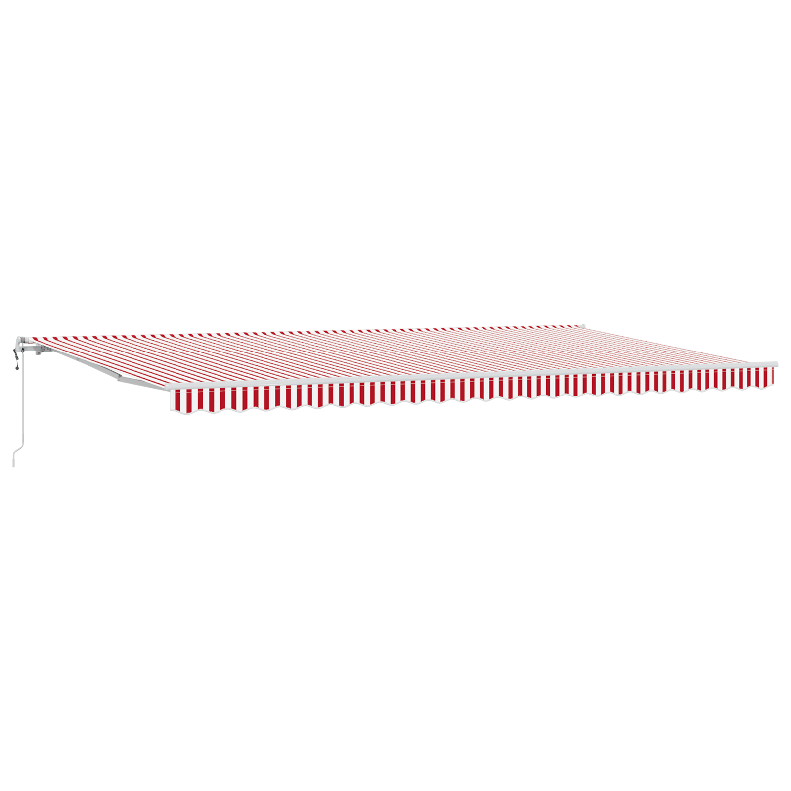 vidaXL Marchiză retractabilă Roșu și alb 600 × 300 cm Roșu și alb