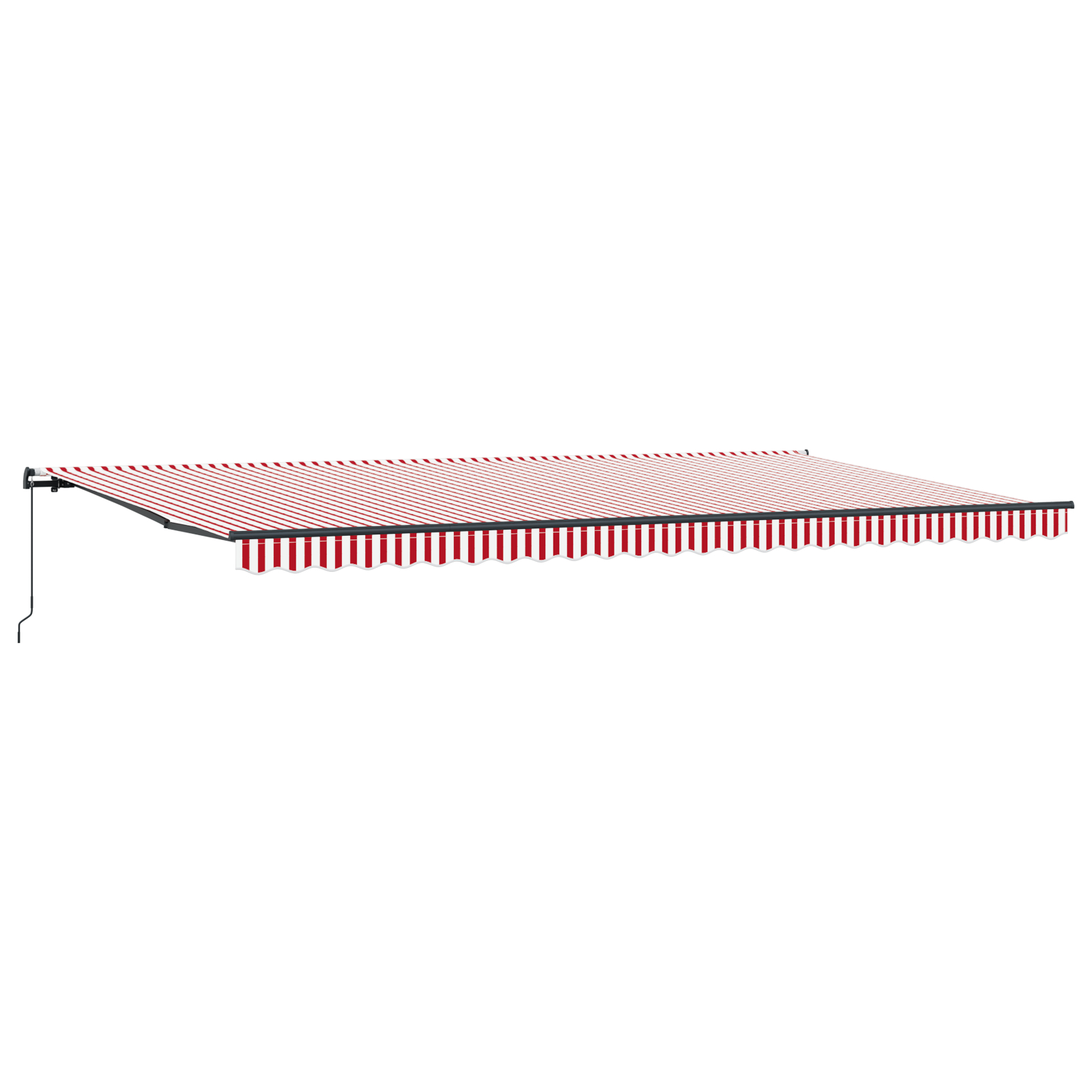 vidaXL Cortina Retractabilă Manual Roșu și alb 600 × 300 cm țesătură vidaXL Cortina Retractabilă Manual Roșu și alb 600 × 300 cm țesătură