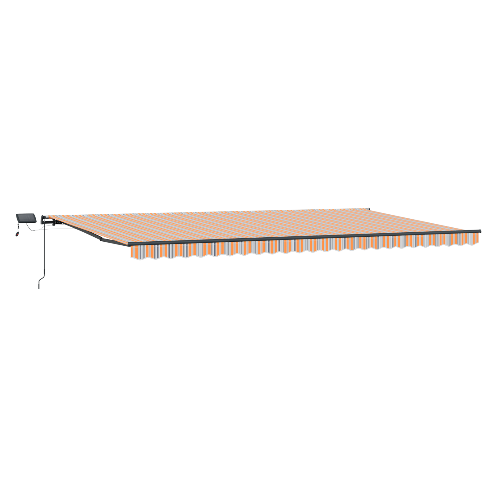 vidaXL Umbrelă manuală retractabilă cu dungi LED multicolore 600x300 cm vidaXL Umbrelă manuală retractabilă cu dungi LED multicolore 600x300 cm