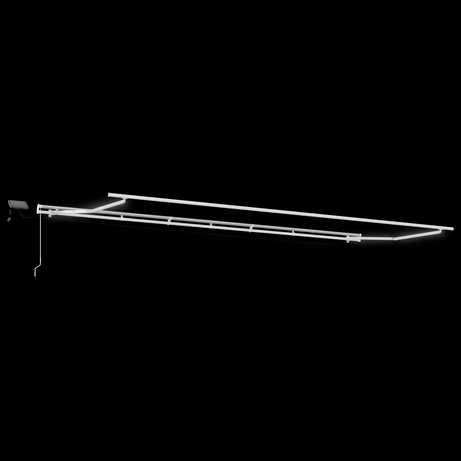 vidaXL Marchiză retractabilă with Manual Alb 600 × 300 cm Alb
