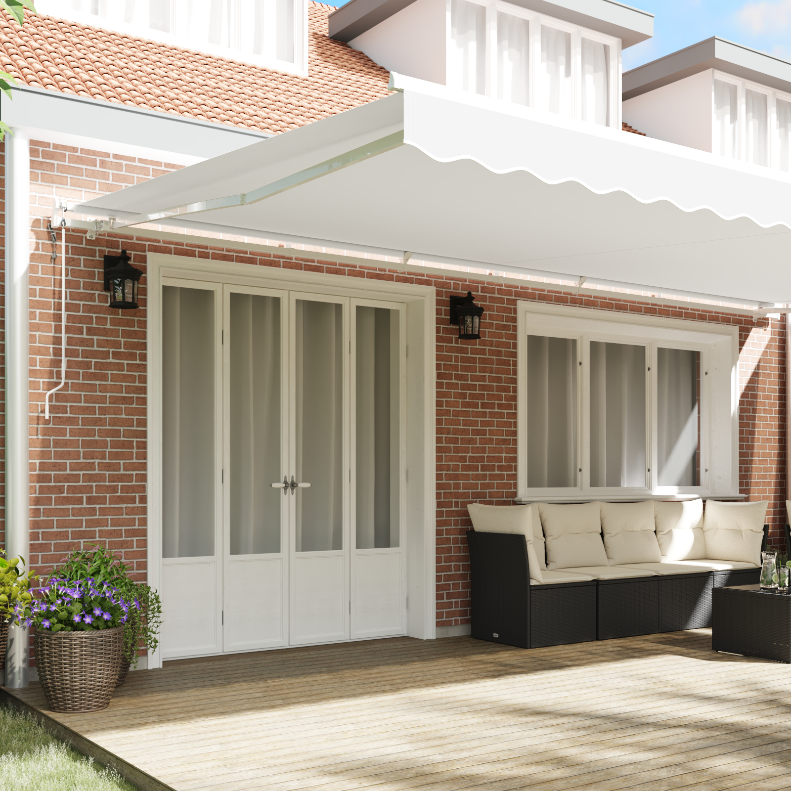 vidaXL Cortina Retractabilă 600 × 300 cm Alb