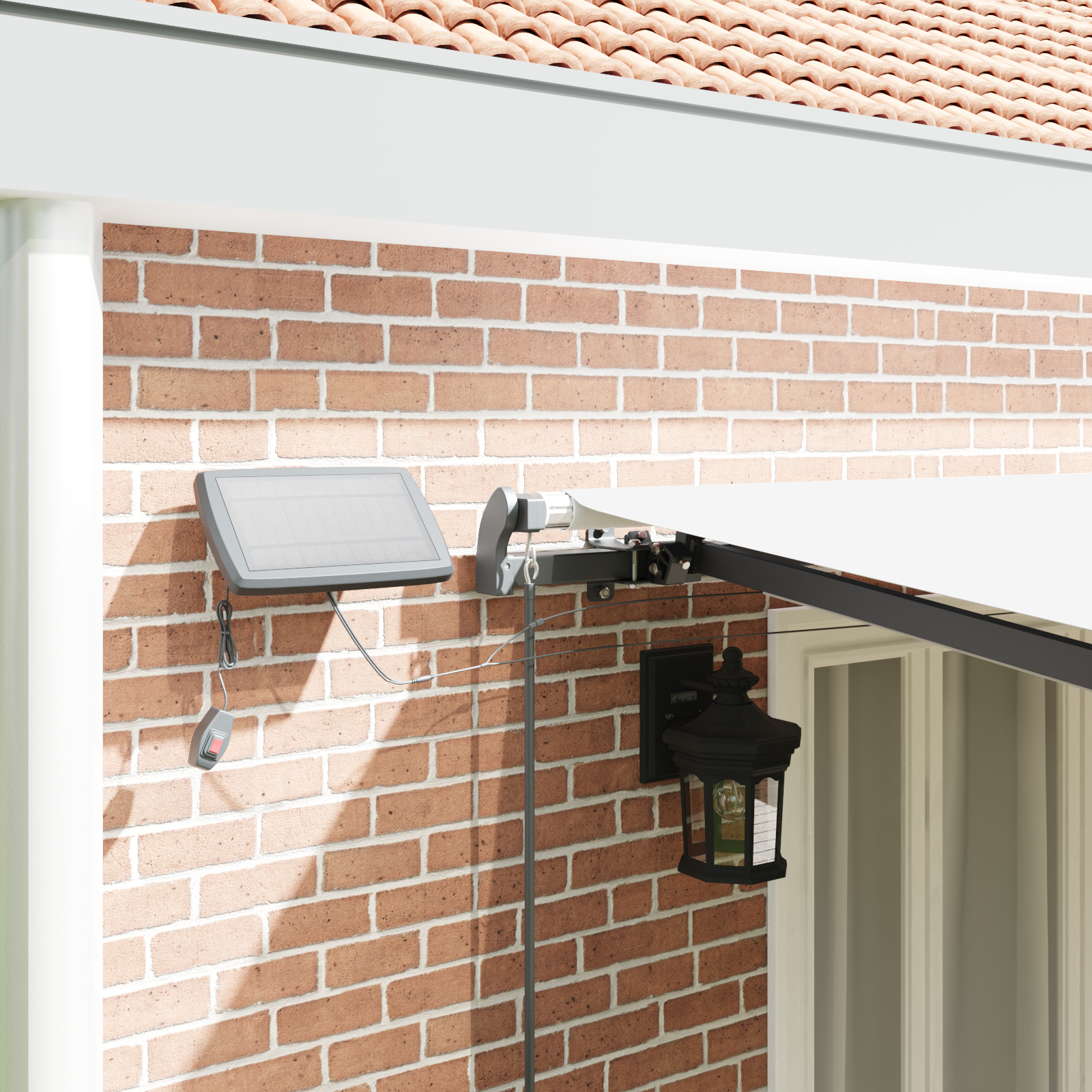 Marchiză retractabilă manuală vitaXL cu LED alb 600x300 cm Marchiză retractabilă manuală vitaXL cu LED alb 600x300 cm