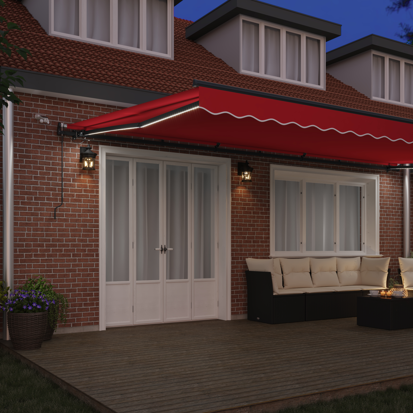 vidaXL Țesătură pentru copertină cu Roșu 600 × 300 cm Poliester