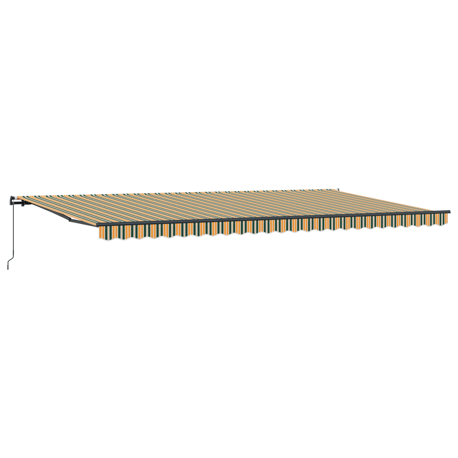 vidaXL Cortina Retractabilă Manual Verde și galben 600 × 300 cm
