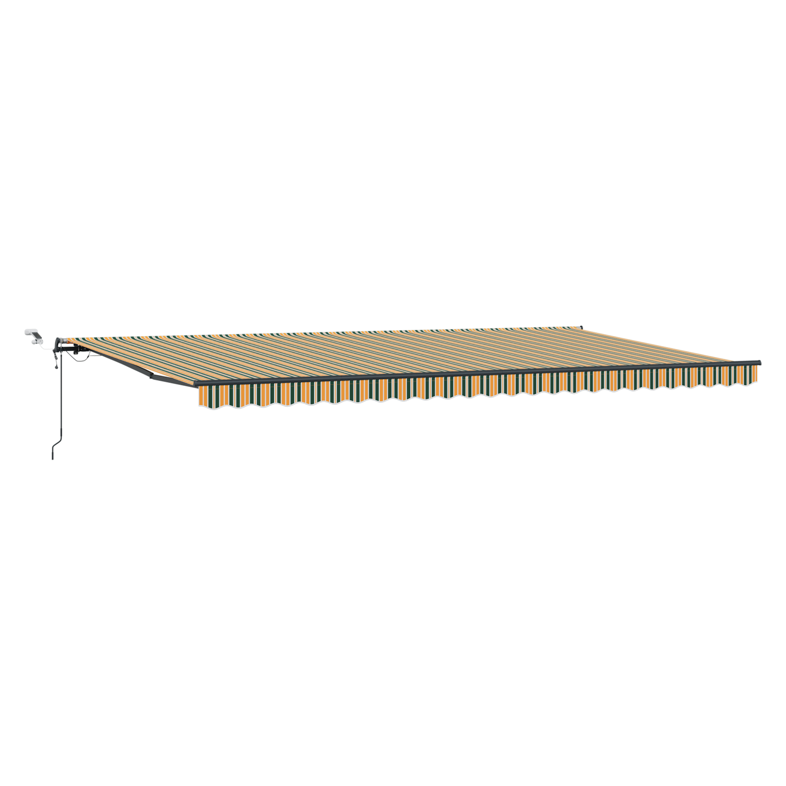 vidaXL Markiză retractabilă automată cu LED verde și galben 600 x 300 cm