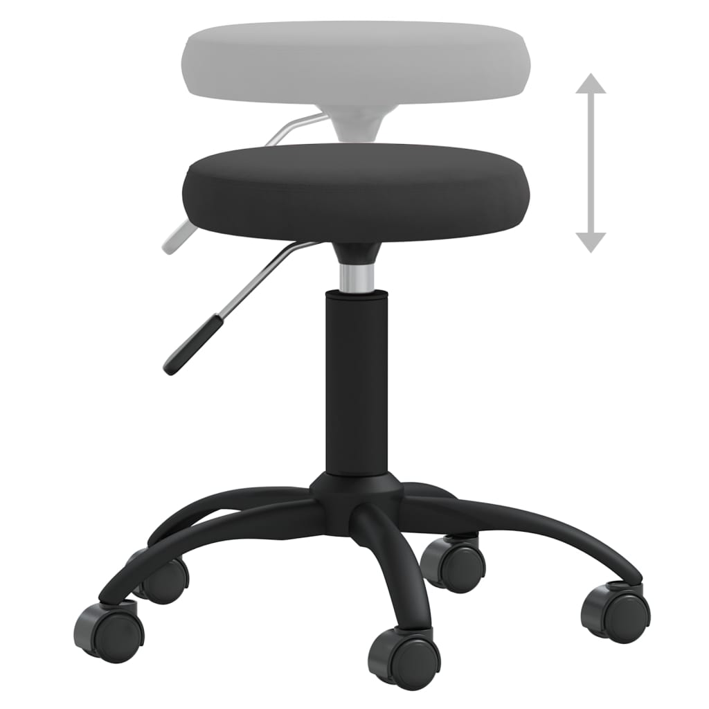vidaXL Scaun de birou pivotant, negru, catifea vidaXL Scaun de birou pivotant, negru, catifea
