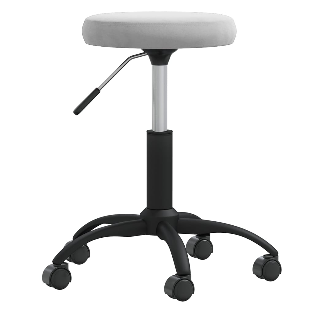 vidaXL Scaun de birou pivotant, gri deschis, catifea vidaXL Scaun de birou pivotant, gri deschis, catifea
