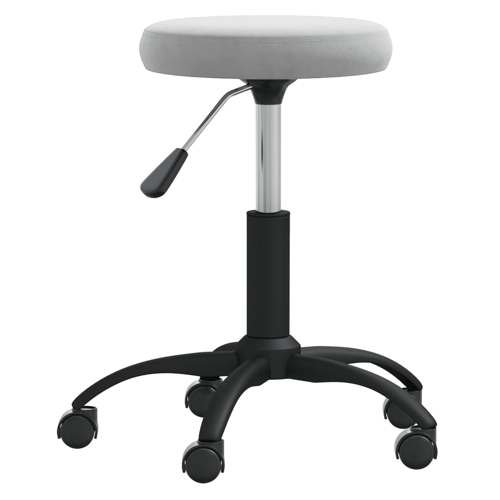vidaXL Scaun de birou pivotant, gri deschis, catifea vidaXL Scaun de birou pivotant, gri deschis, catifea