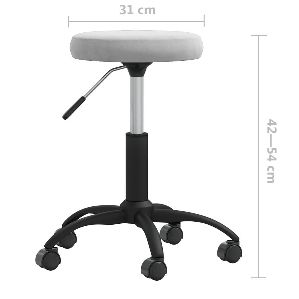 vidaXL Scaun de birou pivotant, gri deschis, catifea vidaXL Scaun de birou pivotant, gri deschis, catifea