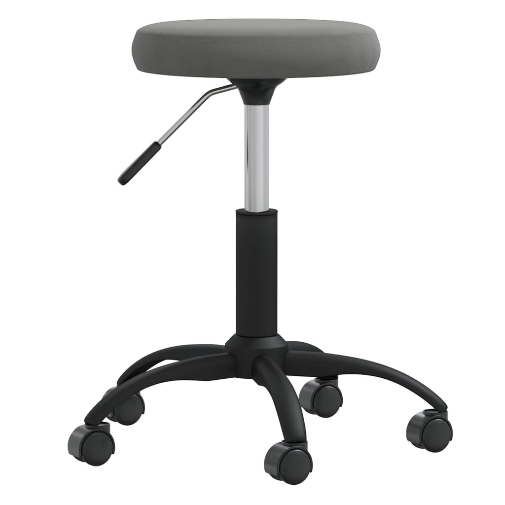 vidaXL Scaun de birou pivotant, gri închis, catifea vidaXL Scaun de birou pivotant, gri închis, catifea