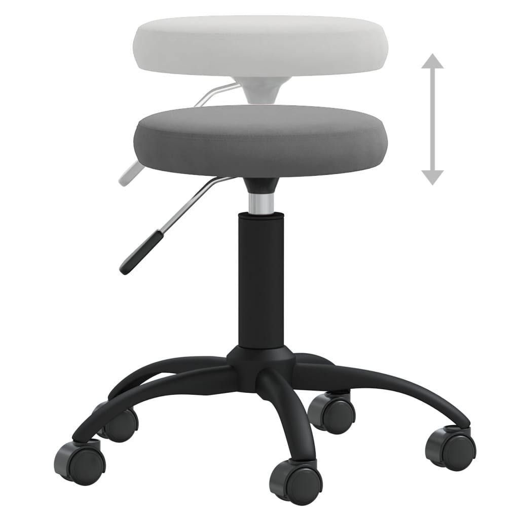 vidaXL Scaun de birou pivotant, gri închis, catifea vidaXL Scaun de birou pivotant, gri închis, catifea