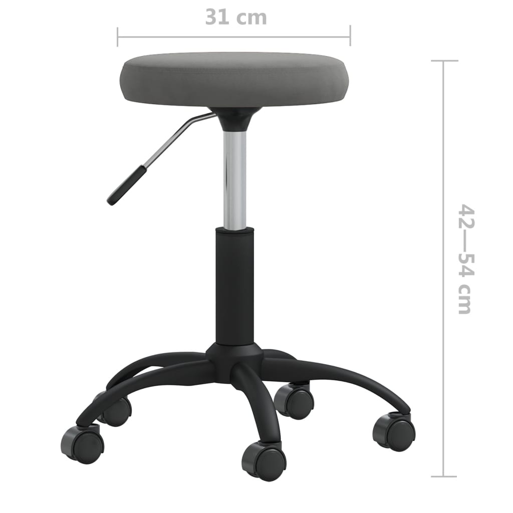 vidaXL Scaun de birou pivotant, gri închis, catifea vidaXL Scaun de birou pivotant, gri închis, catifea