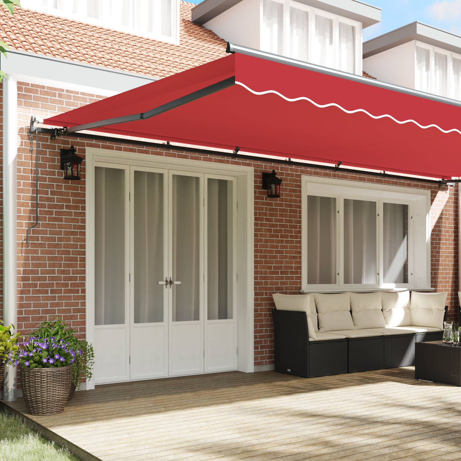 vidaXL Perdea Automată Retractabilă Roșie 600x350 cm vidaXL Perdea Automată Retractabilă Roșie 600x350 cm