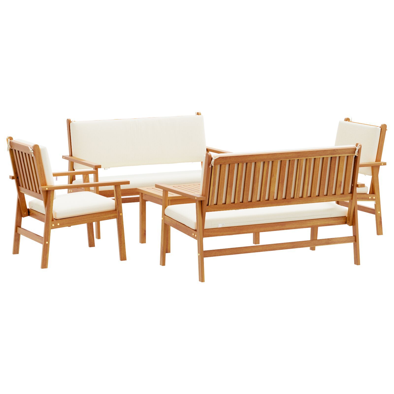 vidaXL Set de canapele pentru grădină 5 pcs Maro 75 x 45 x 38cm