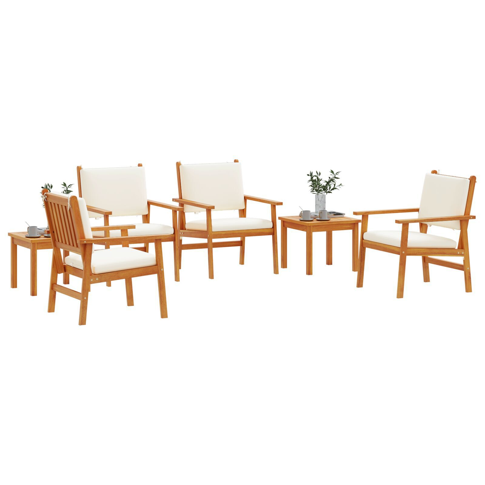 vidaXL Set de canapele pentru grădină 6 pcs Maro 45 x 45 x 38cm
