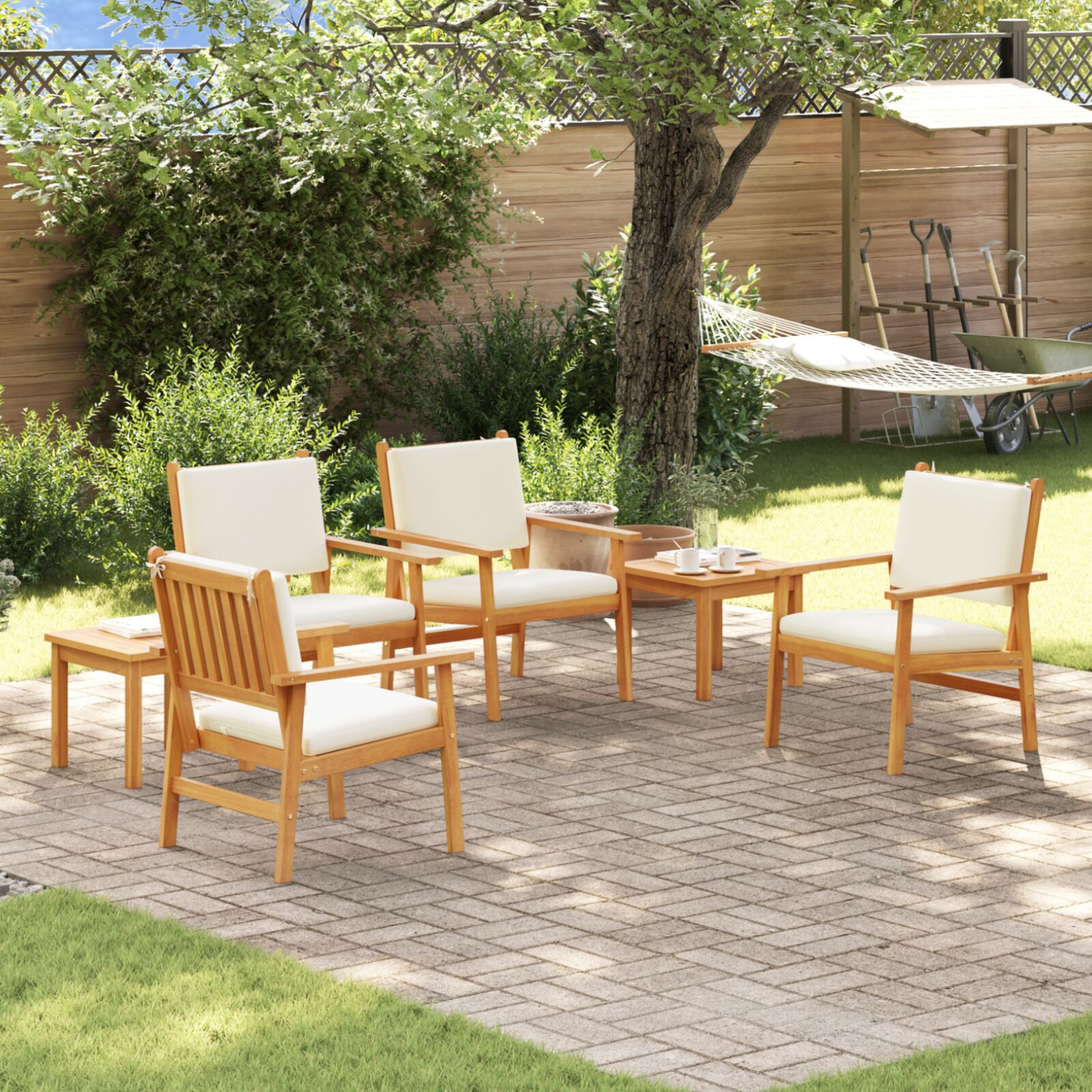 vidaXL Set de canapele pentru grădină 6 pcs Maro 45 x 45 x 38cm