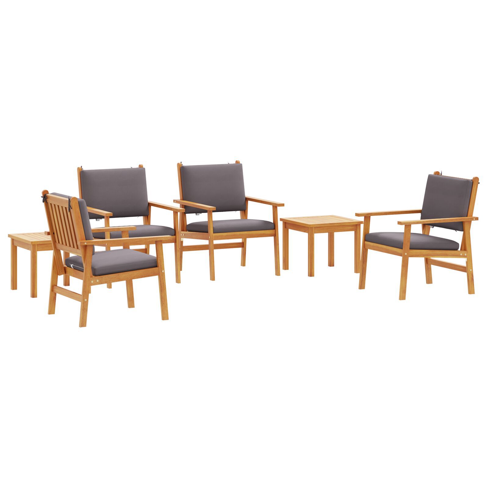 vidaXL Set de canapele pentru grădină 6 pcs Maro 45 x 45 x 38cm