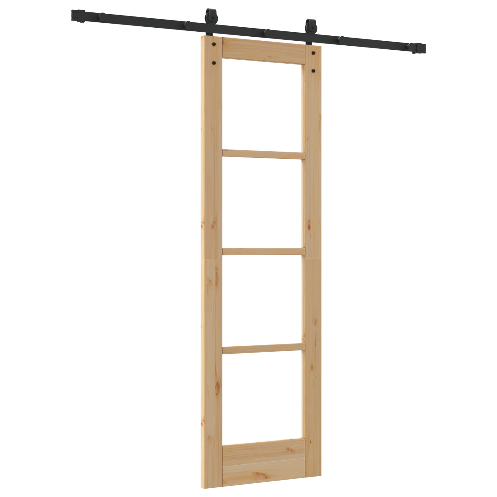 Ușă glisantă vidaXL cu set de accesorii 'ORKDAL'din lemn solid și sticlă