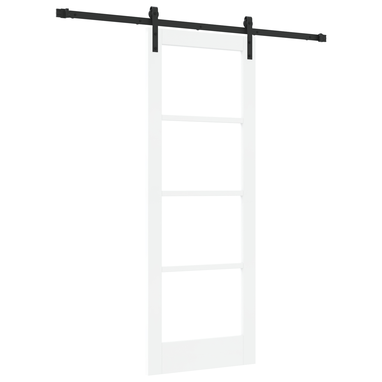 Ușă glisantă vidaXL cu set de accesorii 'ORKDAL'Alb Lemn Solid & Sticlă Ușă glisantă vidaXL cu set de accesorii 'ORKDAL'Alb Lemn Solid & Sticlă