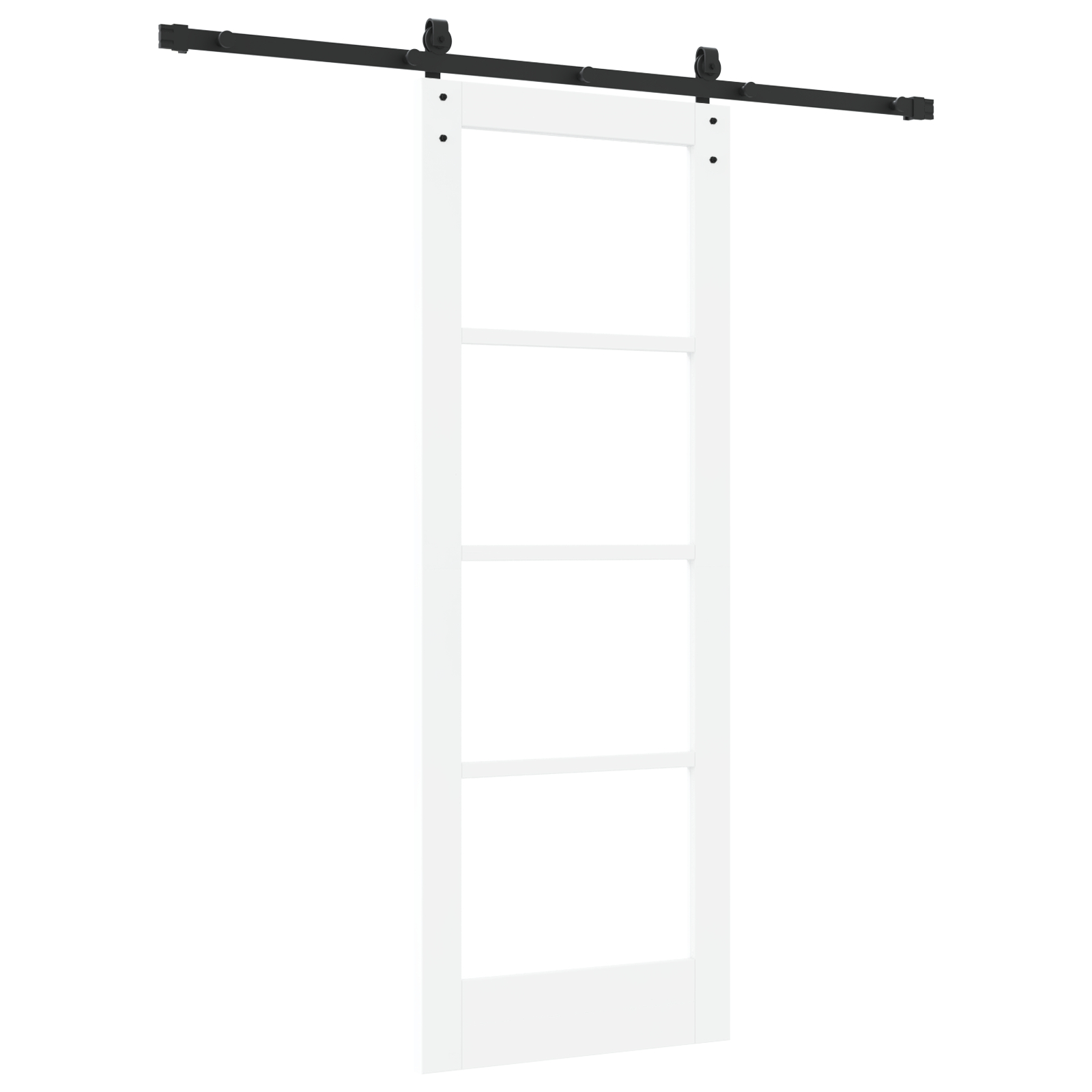 Ușă glisantă vidaXL cu set de accesorii 'ORKDAL'Alb Lemn Solid & Sticlă Ușă glisantă vidaXL cu set de accesorii 'ORKDAL'Alb Lemn Solid & Sticlă