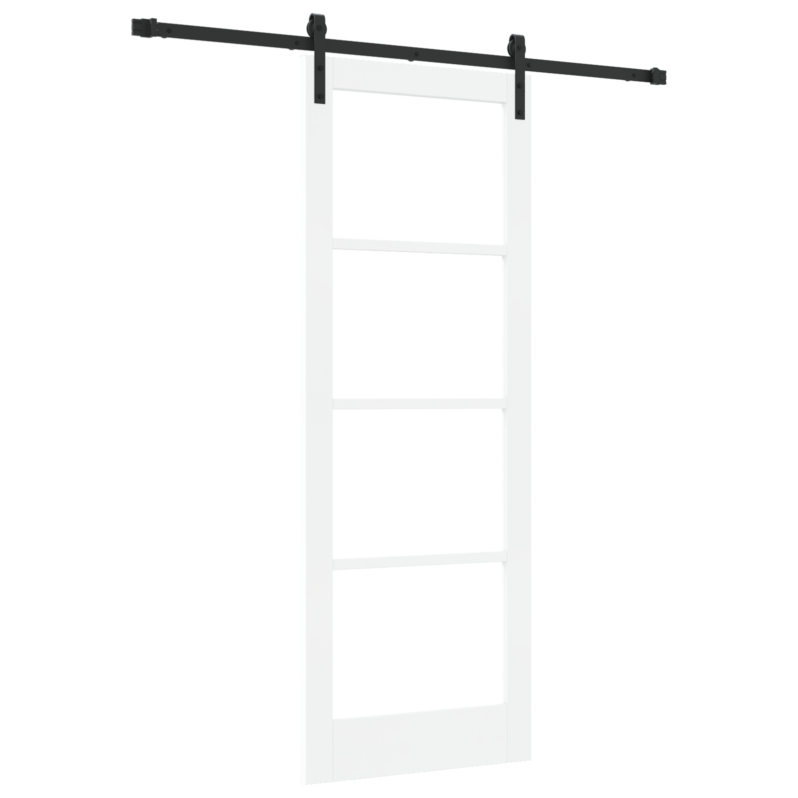 Ușă glisantă vidaXL cu set de accesorii 'ORKDAL'Alb Lemn Solid & Sticlă Ușă glisantă vidaXL cu set de accesorii 'ORKDAL'Alb Lemn Solid & Sticlă