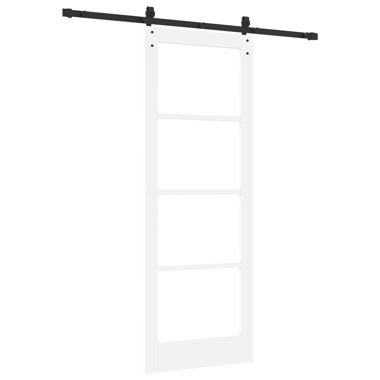 Ușă glisantă vidaXL cu set de accesorii 'ORKDAL'Alb Lemn Solid & Sticlă Ușă glisantă vidaXL cu set de accesorii 'ORKDAL'Alb Lemn Solid & Sticlă