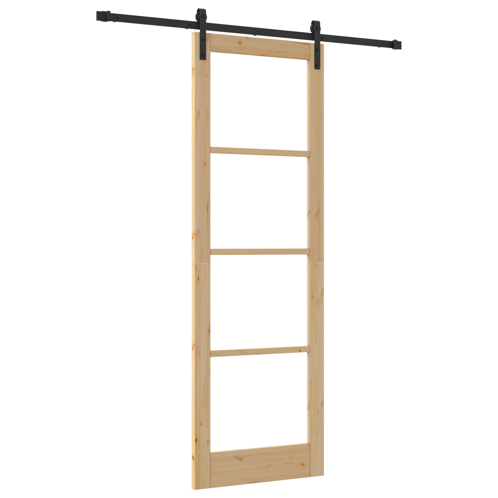 vidaXL Ușă Glisantă ORKDAL Set de 2 Natural și negru Lemn, Metal