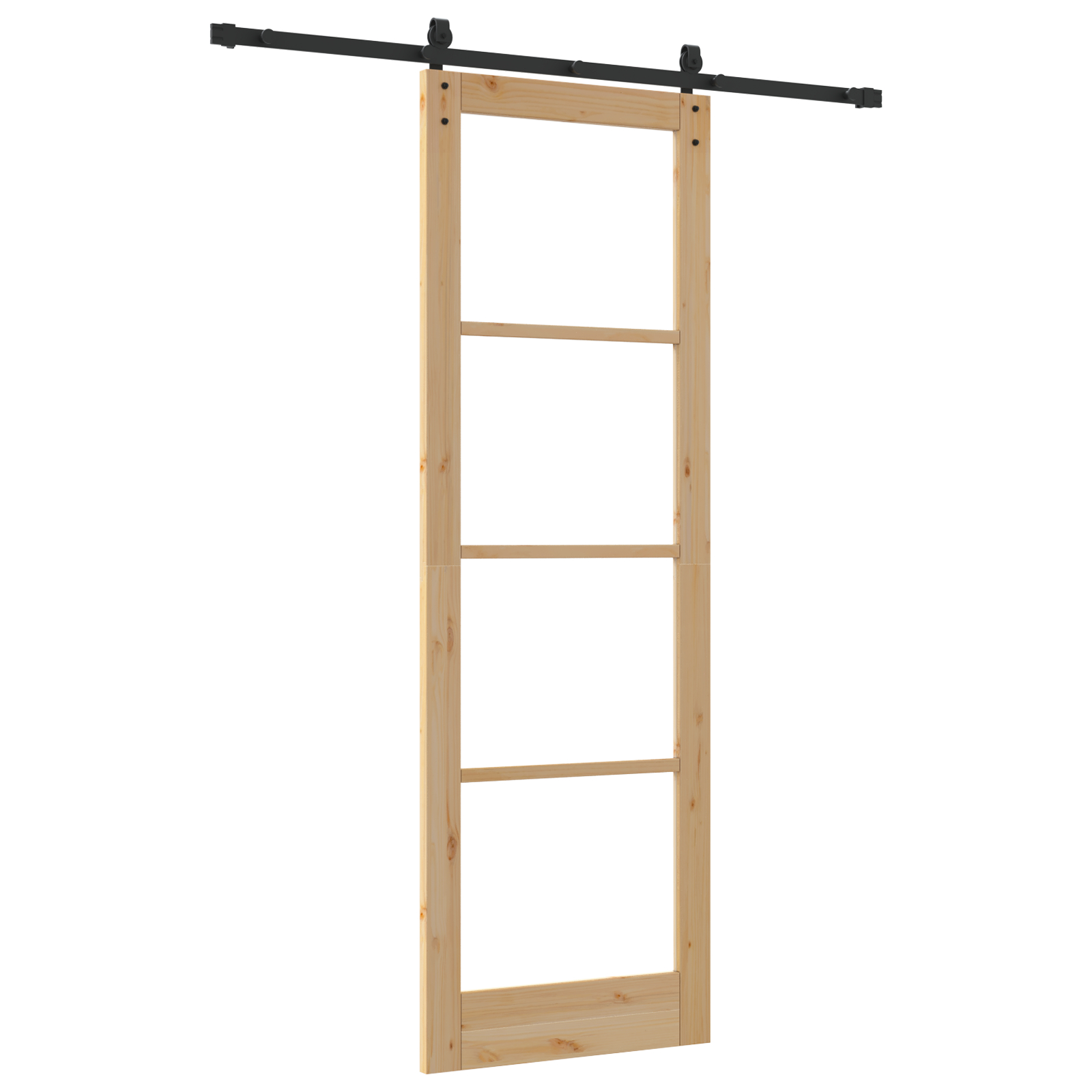 vidaXL Ușă Glisantă ORKDAL Set de 2 Natural și negru Lemn, Metal