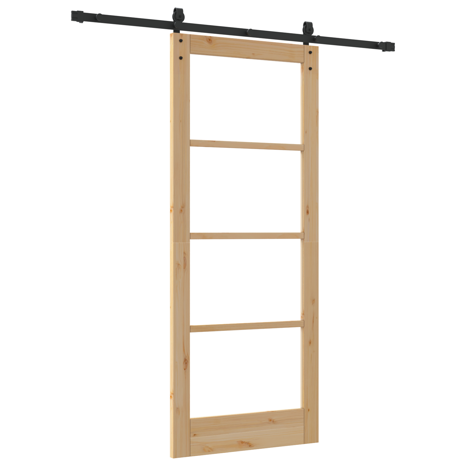 Ușă glisantă vidaXL cu set de accesorii "ORKDAL" Lemn solid și sticlă