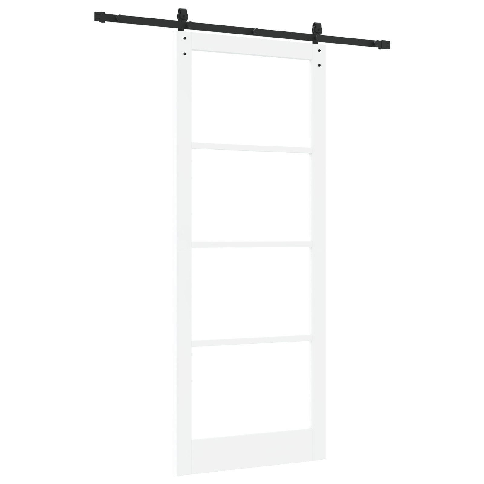 Ușă glisantă vidaXL cu set de accesorii 'ORKDAL'Alb Lemn Solid & Sticlă Ușă glisantă vidaXL cu set de accesorii 'ORKDAL'Alb Lemn Solid & Sticlă