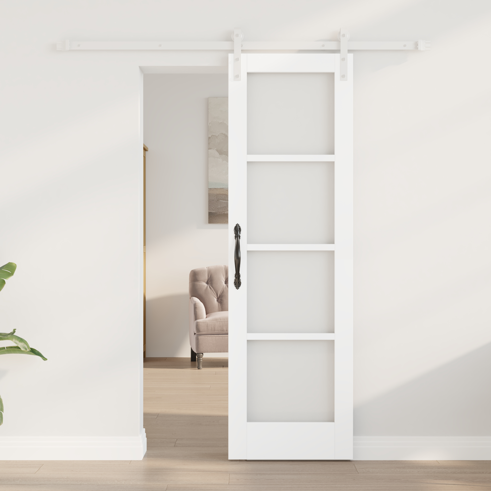 vidaXL Ușă glisantă ORKDAL Alb 61 x 198.5 cm Lemn masiv de pin