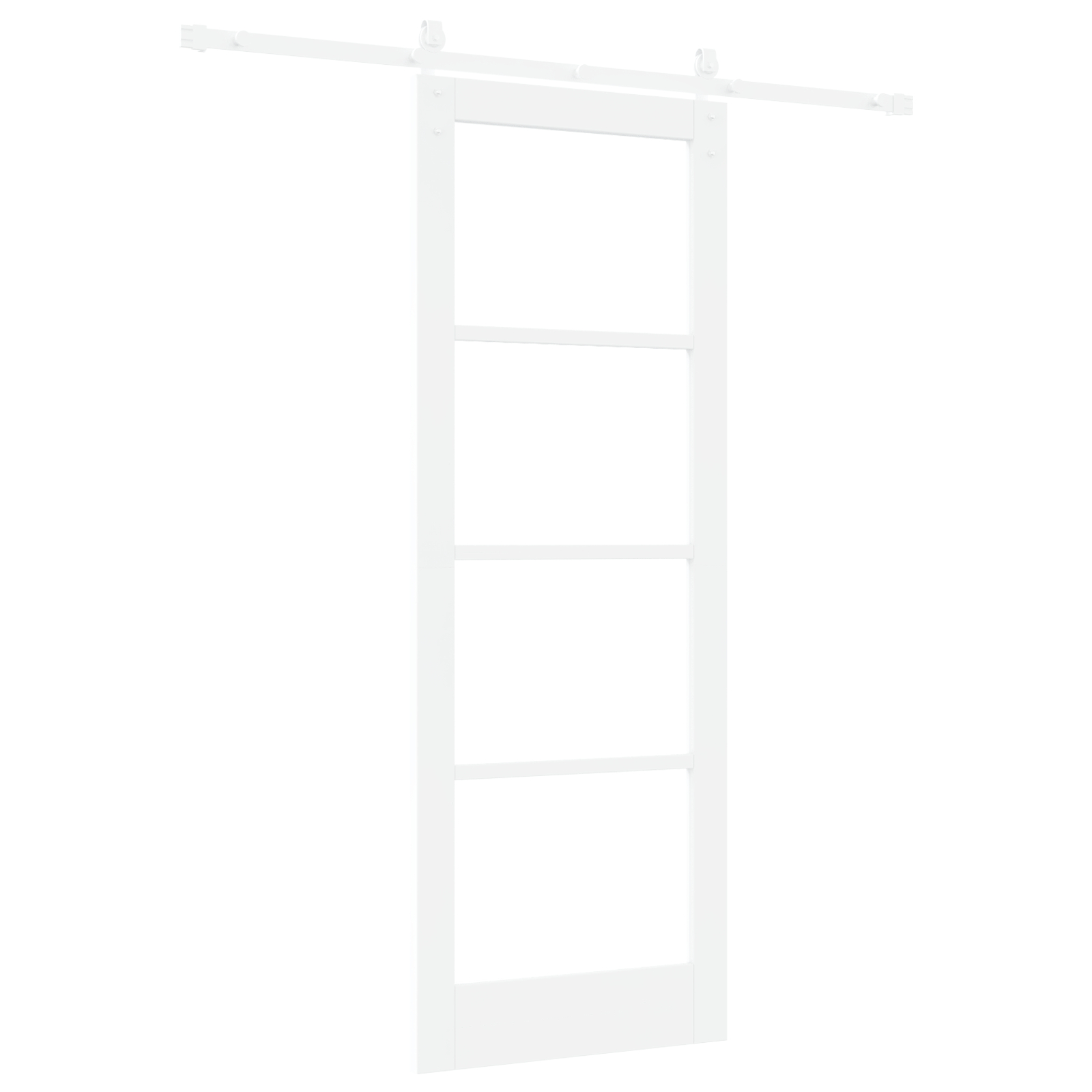 Ușă Glisantă vidaXL cu Set de Accesorii 'ORKDAL'Alb din Lemn Solid & Sticlă Ușă Glisantă vidaXL cu Set de Accesorii 'ORKDAL'Alb din Lemn Solid & Sticlă