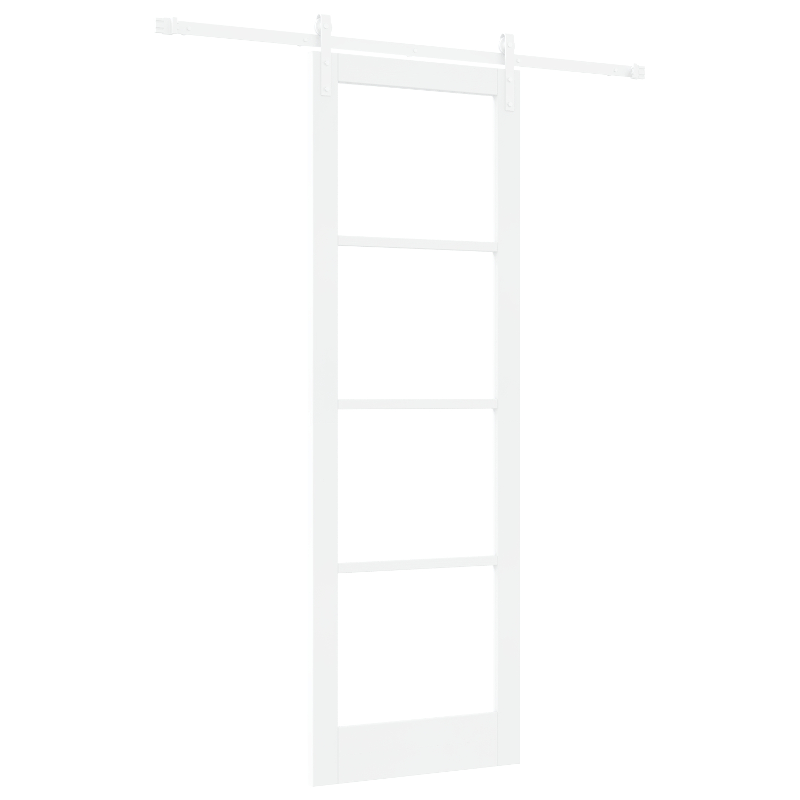 Ușă glisantă vidaXL cu set de accesorii 'ORKDAL'Alb din lemn solid și sticlă Ușă glisantă vidaXL cu set de accesorii 'ORKDAL'Alb din lemn solid și sticlă