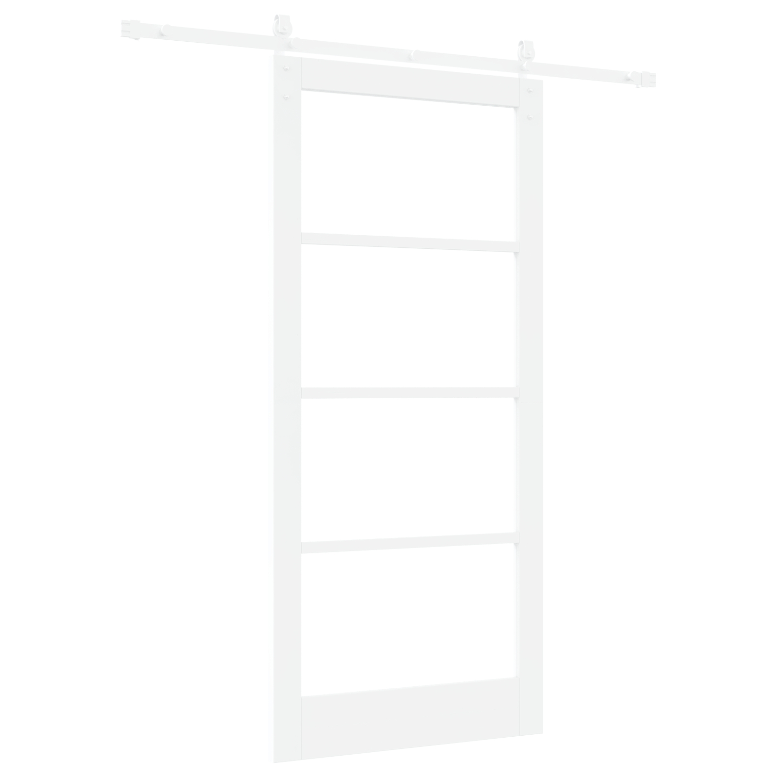 Ușă glisantă vidaXL cu set de accesorii 'ORKDAL'Alb Lemn Solid & Sticlă Ușă glisantă vidaXL cu set de accesorii 'ORKDAL'Alb Lemn Solid & Sticlă