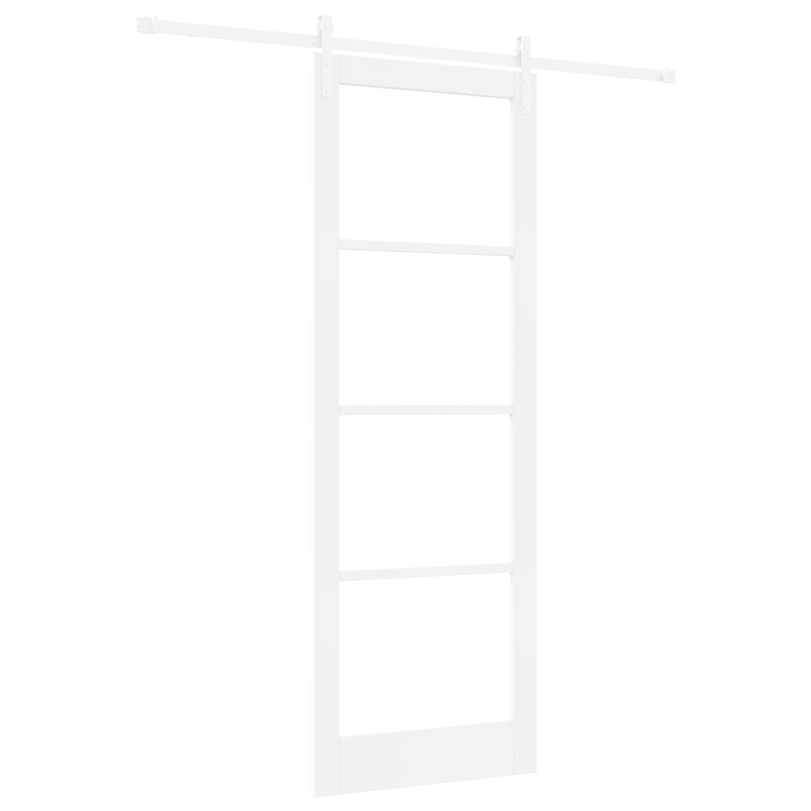 Ușă glisantă vidaXL cu set de accesorii 'ORKDAL'Alb din metal și sticlă