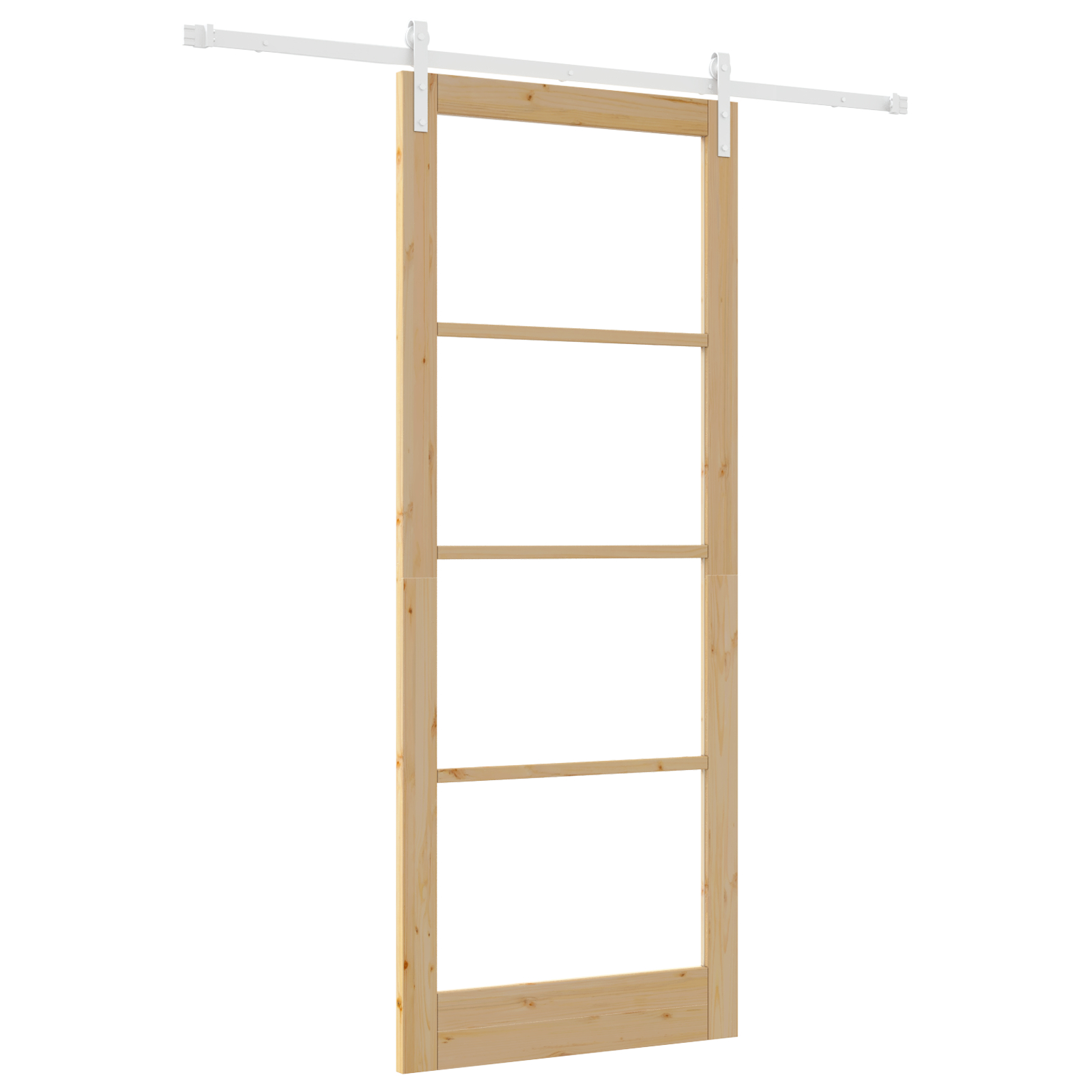 Ușă glisantă vidaXL cu set de accesorii "ORKDAL" din lemn solid și sticlă