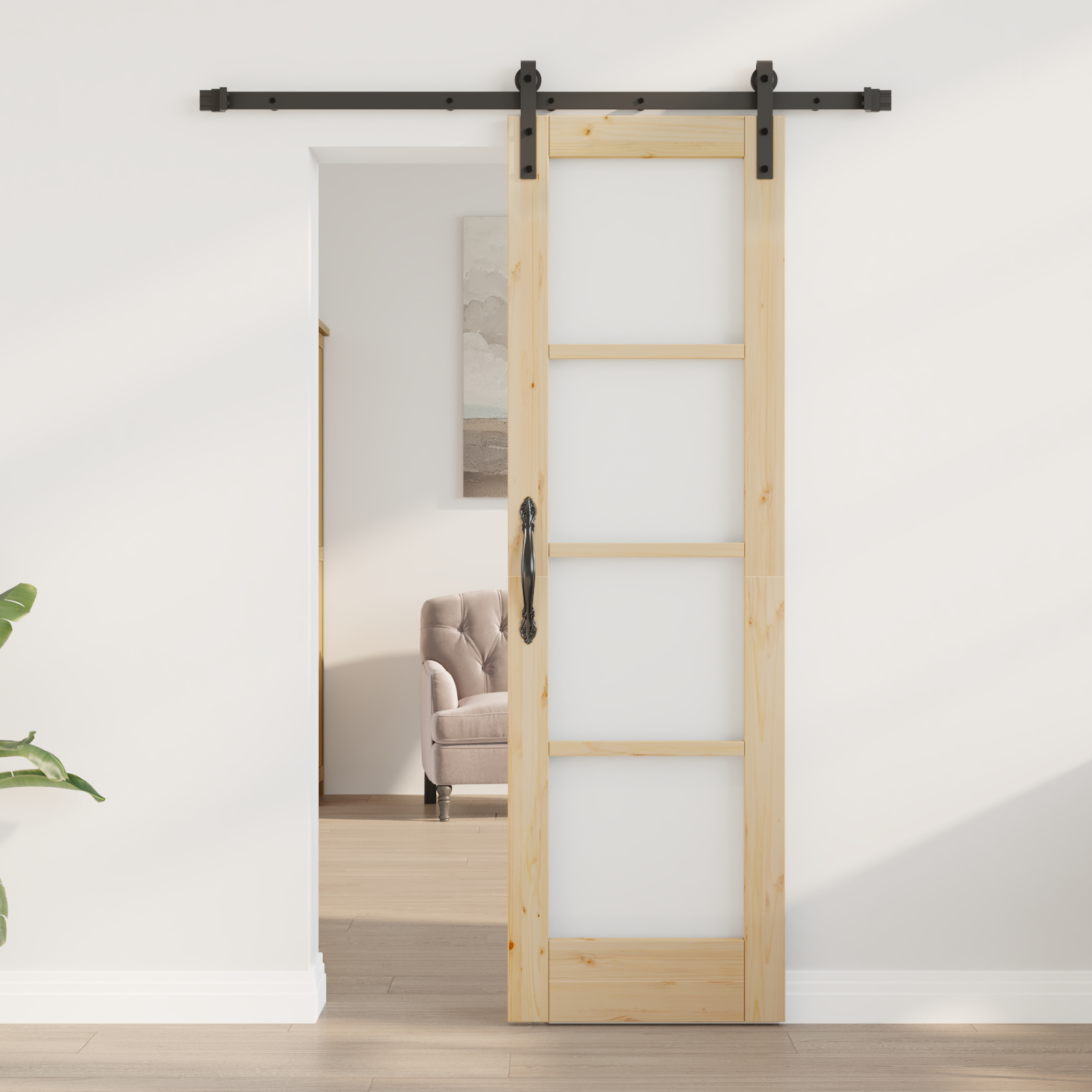 Ușă glisantă vidaXL cu set de accesorii 'ORKDAL'61x198.5 cm