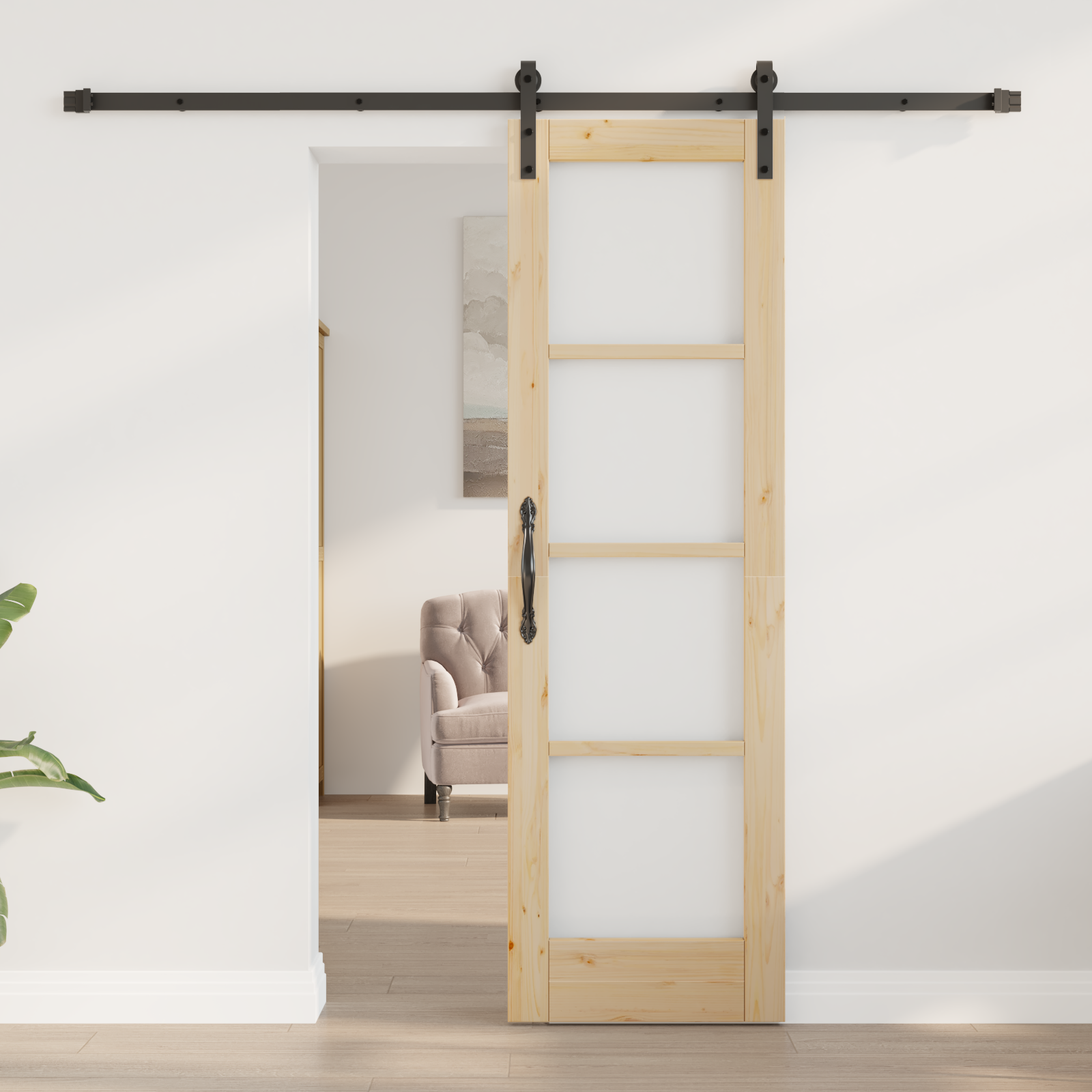 Ușa Glisantă vidaXL cu Set de Accesorii 'ORKDAL'61x198.5 cm