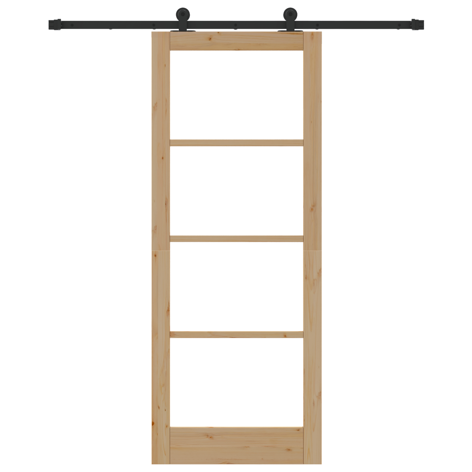 Ușă glisantă vidaXL cu set de accesorii 'ORKDAL'Lemn solid & Sticlă