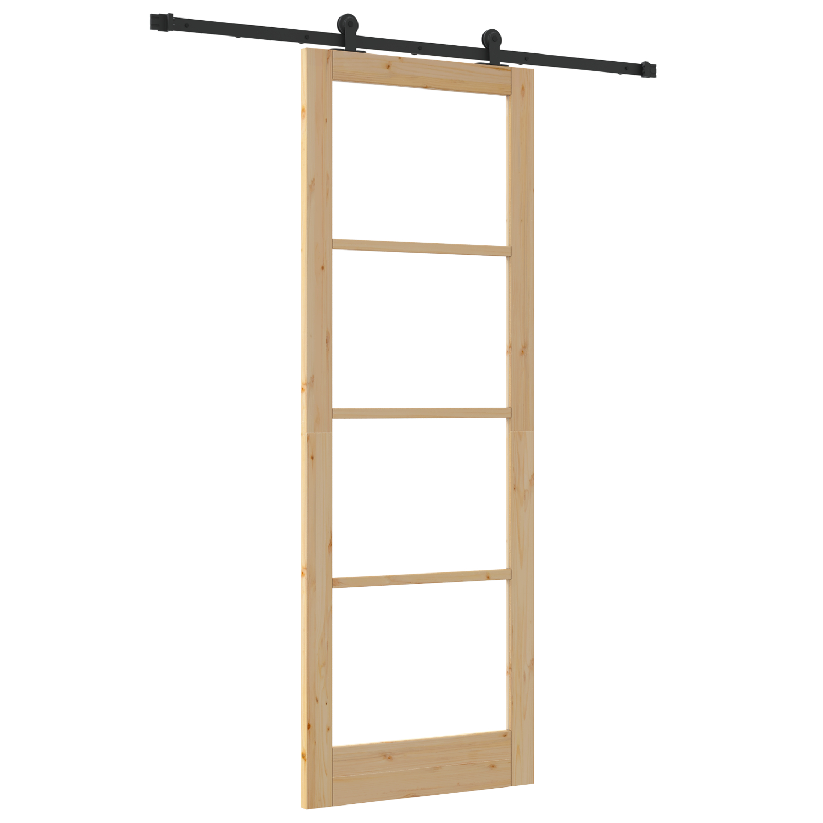 vidaXL Ușă glisantă ORKDAL Natural și Negru 83 x 232 cm