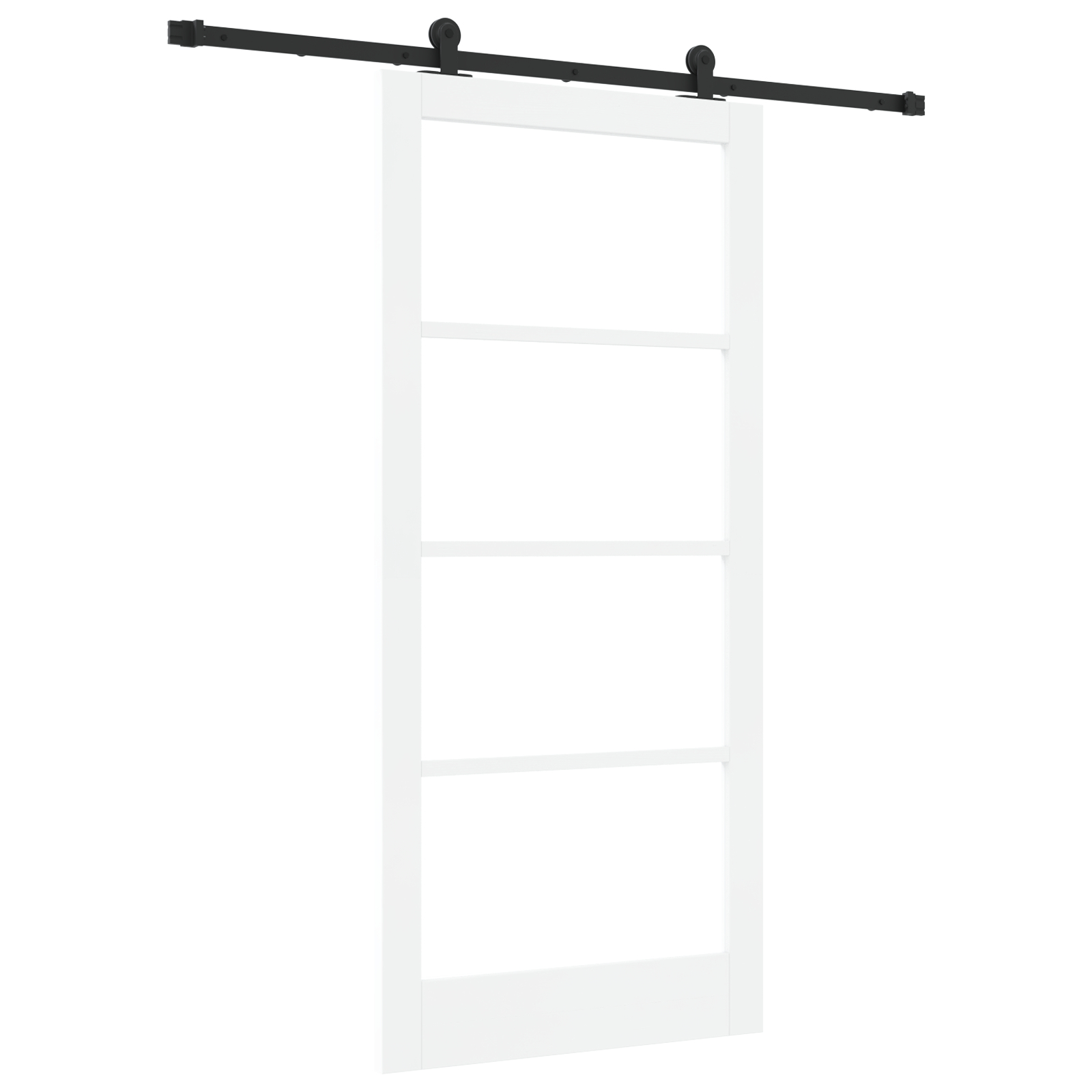 Ușă glisantă vidaXL cu set de accesorii 'ORKDAL'alb lemn solid & sticlă Ușă glisantă vidaXL cu set de accesorii 'ORKDAL'alb lemn solid & sticlă