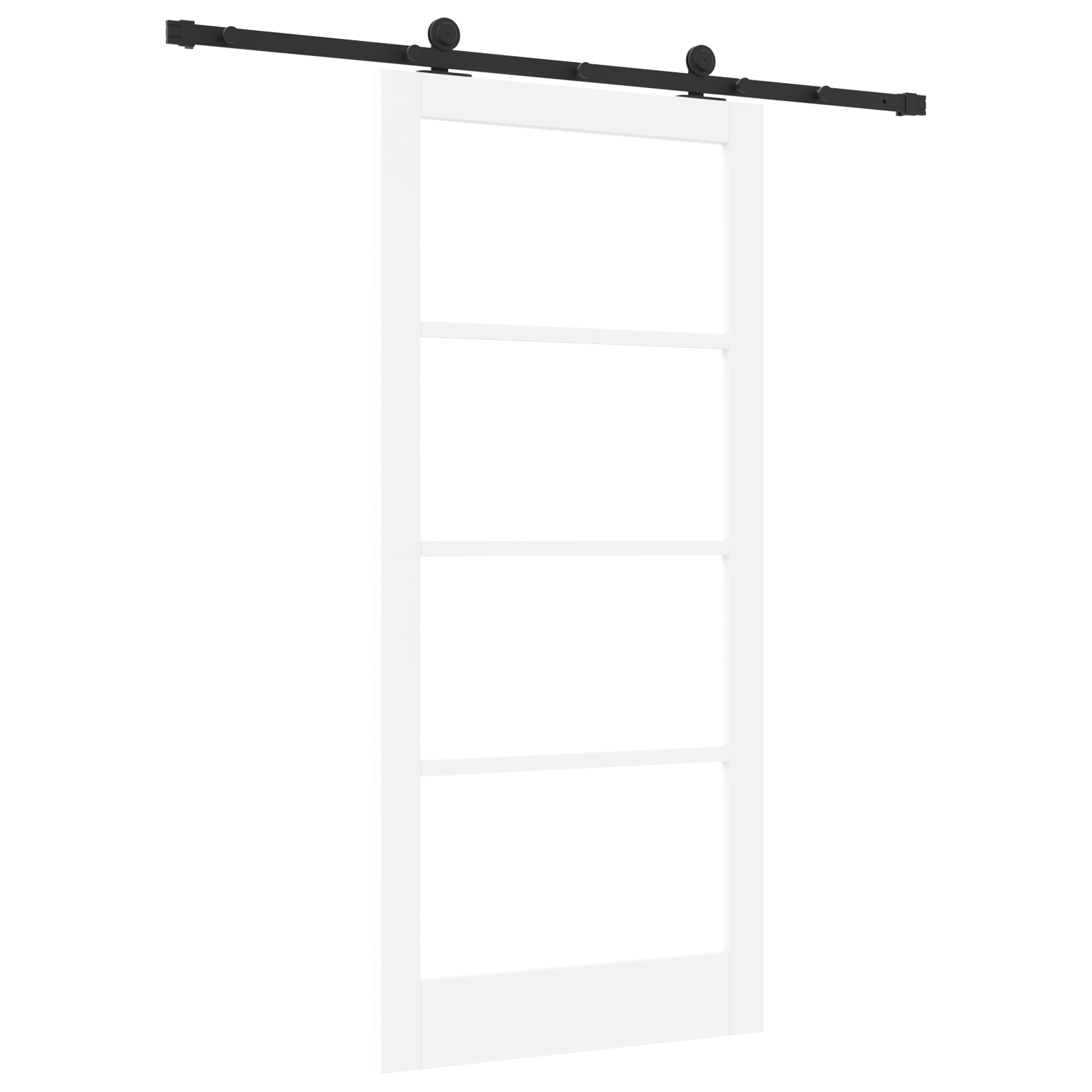 Ușă glisantă vidaXL cu set de accesorii 'ORKDAL'alb lemn solid & sticlă Ușă glisantă vidaXL cu set de accesorii 'ORKDAL'alb lemn solid & sticlă