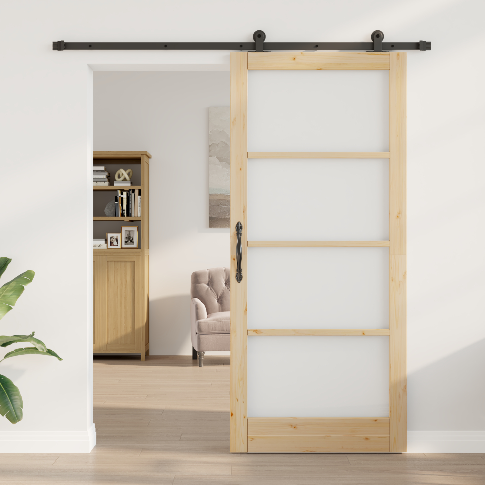 vidaXL Ușă glisantă Manual ORKDAL Maro 93 x 211 cm Lemn și metal