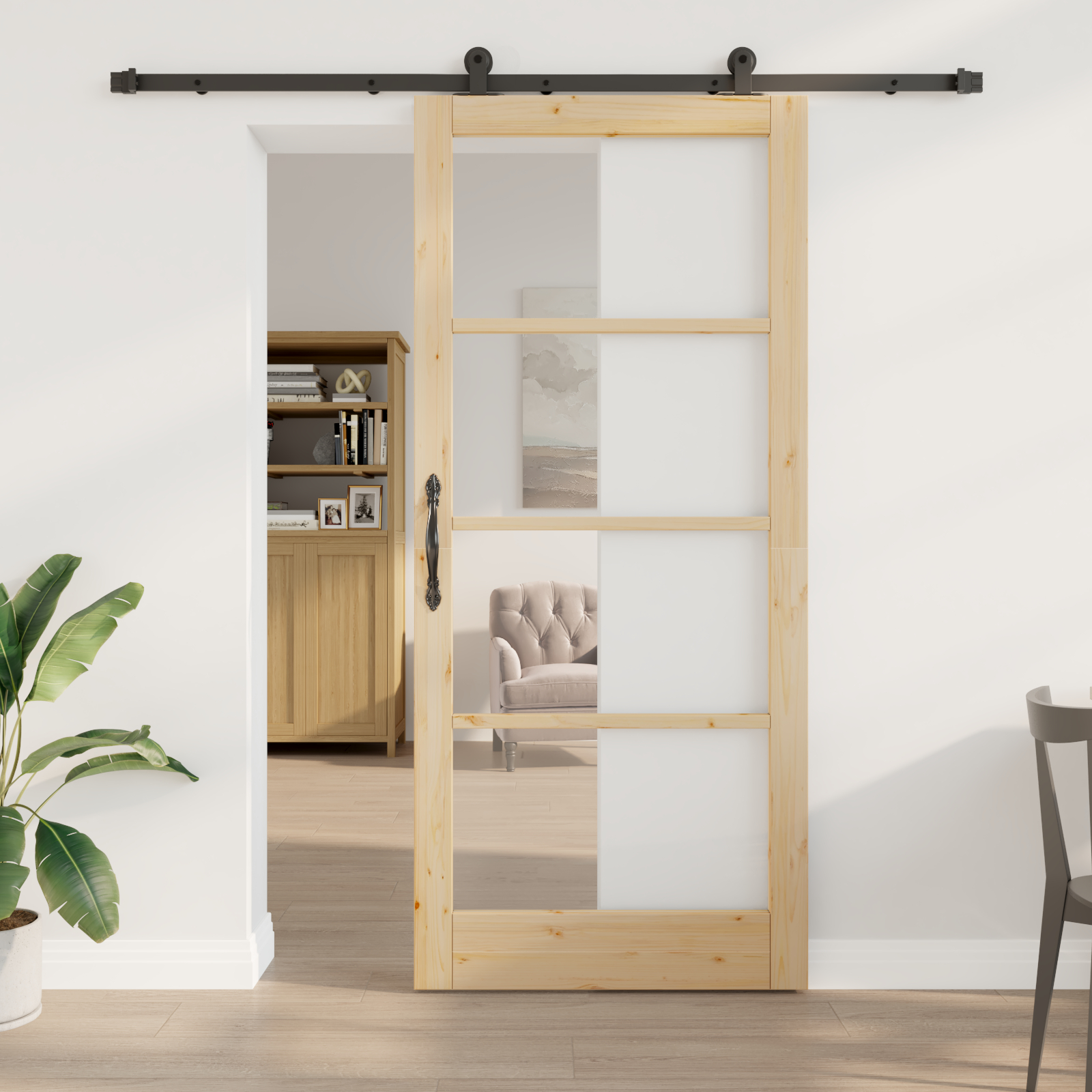 vidaXL Ușă glisantă Manual ORKDAL Maro 93 x 211 cm Lemn și metal