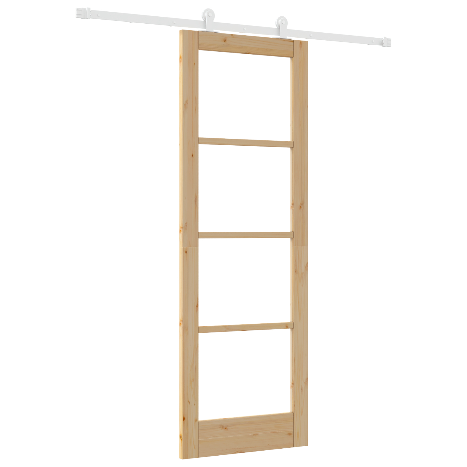 Ușa glisantă vidaXL cu set de accesorii 'ORKDAL'Lemn masiv & Sticlă
